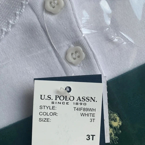 US Polo Assn Toddler Girls School Uniform Polo White - Picture 6 of 7